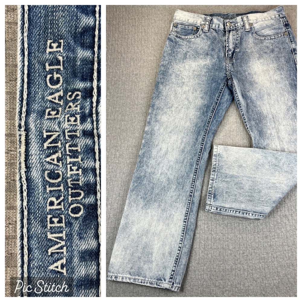 American Eagle Bootcut Jeans Men 32X30 Acid Wash